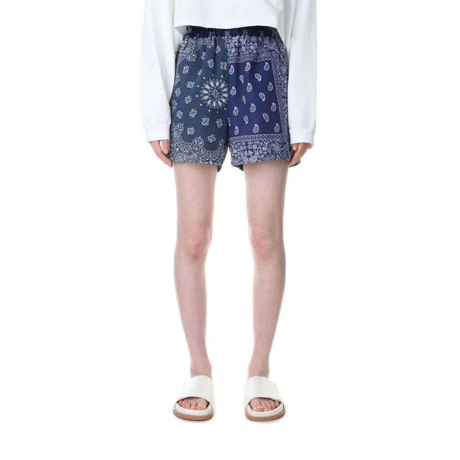 【P5倍 / SALE】circa make bandana patchwork shorts -NAVY(cc23ss-46) 77circa -Women-(ナナナナサーカ) | 77circa