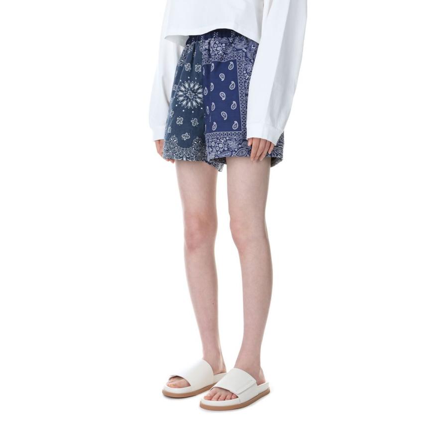【P5倍 / SALE】circa make bandana patchwork shorts -NAVY(cc23ss-46) 77circa -Women-(ナナナナサーカ) | 77circa | 01
