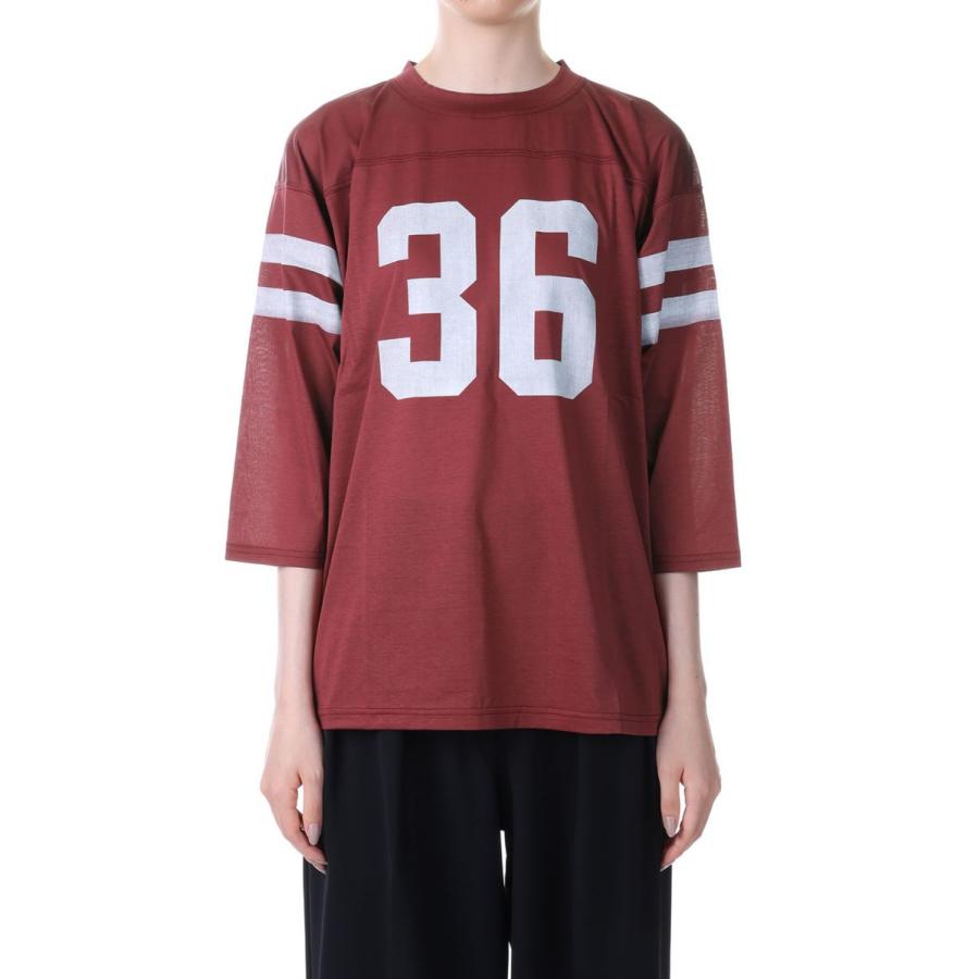 【P5倍 / SALE】SHEER FOOTBALL TEE -RED（23MMSCU01） Shinzone(シンゾーン) | Shinzone