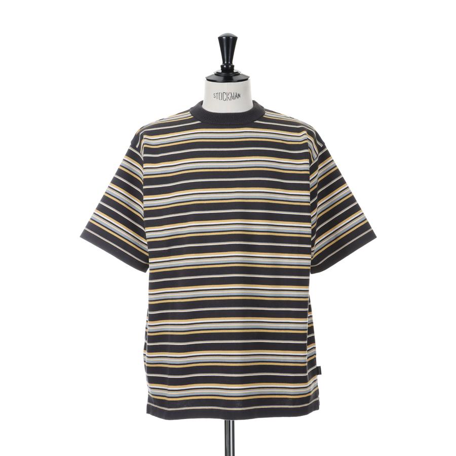 【P5倍 / SALE】BORDER KNIT SS TEE / CHARCOAL（23SS-FS-12） F-LAGSTUF-F(フラグスタフ) | 