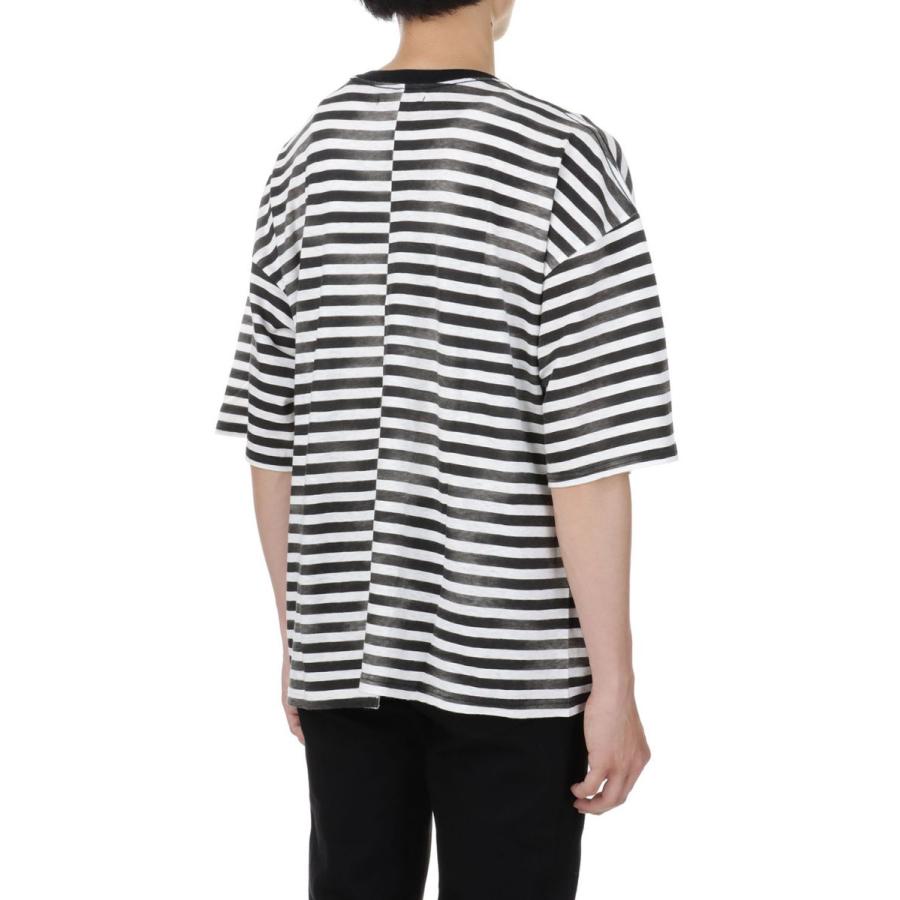 【P5倍 / SALE】Hazy Border Uneven Loose T-SH / 07 WHT (2306-6001) Minedenim(マインデニム) | MINEDENIM | 02