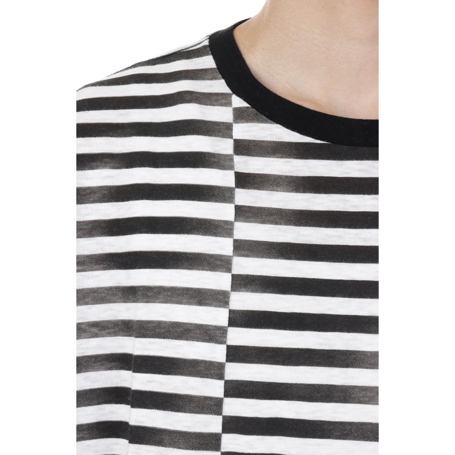 【P5倍 / SALE】Hazy Border Uneven Loose T-SH / 07 WHT (2306-6001) Minedenim(マインデニム) | MINEDENIM | 03