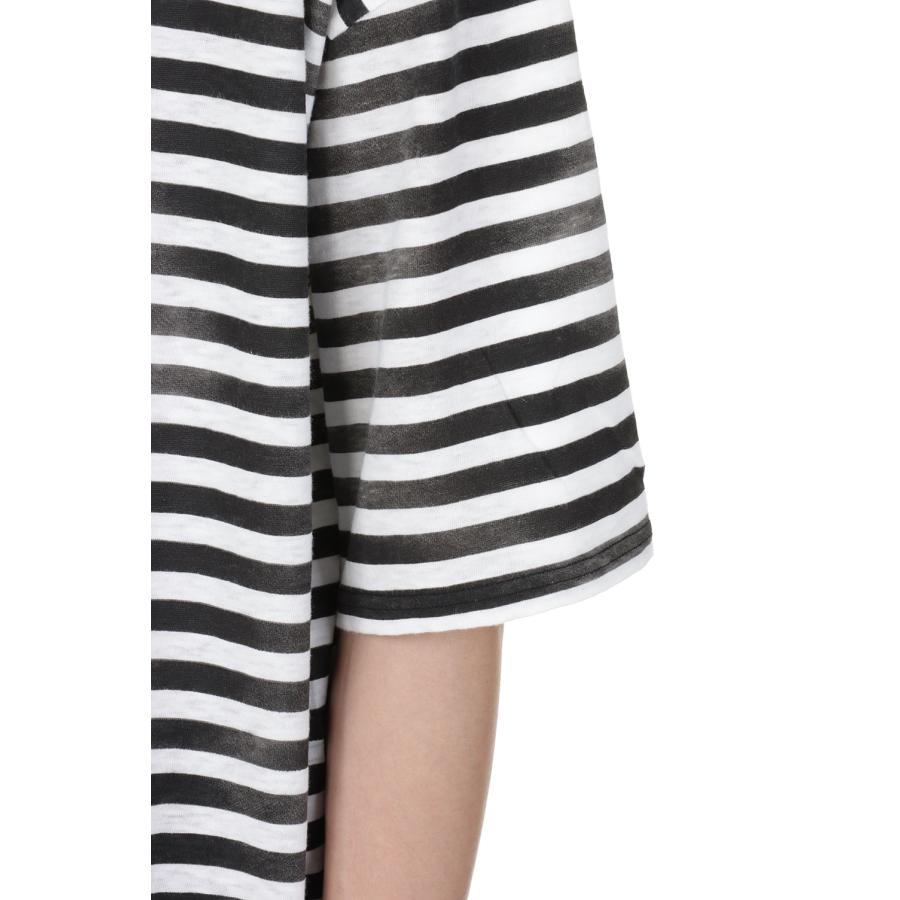 【P5倍 / SALE】Hazy Border Uneven Loose T-SH / 07 WHT (2306-6001) Minedenim(マインデニム) | MINEDENIM | 04