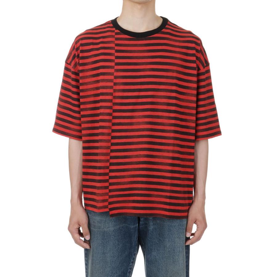 【P5倍 / SALE】Hazy Border Uneven Loose T-SH / 17 RPT (2306-6001) Minedenim(マインデニム) | MINEDENIM