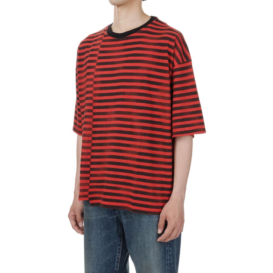 【P10倍】【SALE】Hazy Border Uneven Loose T-SH / 17 RPT (2306-6001) Minedenim(マインデニム) | MINEDENIM | 01
