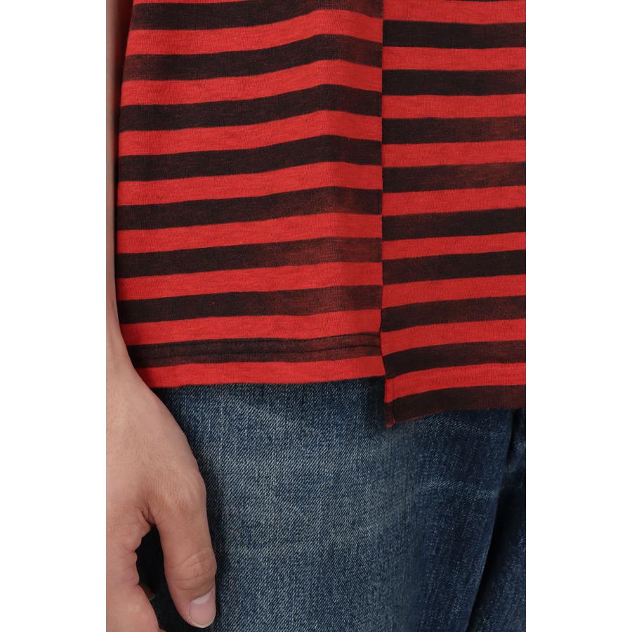 【P10倍】【SALE】Hazy Border Uneven Loose T-SH / 17 RPT (2306-6001) Minedenim(マインデニム) | MINEDENIM | 05