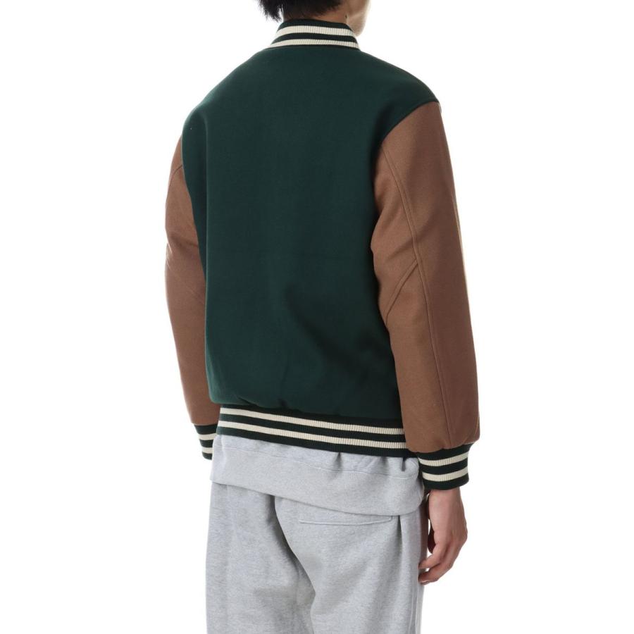 【P5倍 / SALE】Light Varsity Jacket - Green x Beige (SK23101) SKOOKUM(スクーカム) |  | 02