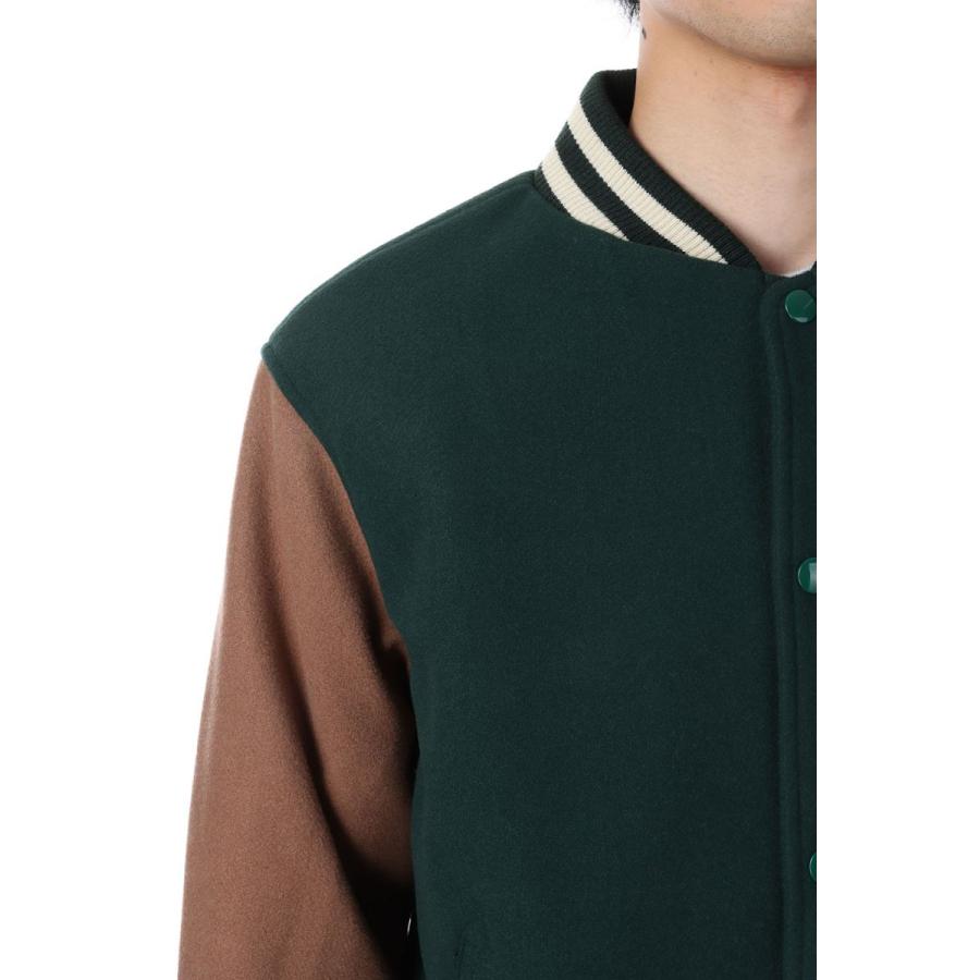 【P5倍 / SALE】Light Varsity Jacket - Green x Beige (SK23101) SKOOKUM(スクーカム) |  | 04