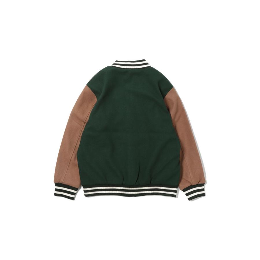 【P5倍 / SALE】Light Varsity Jacket - Green x Beige (SK23101) SKOOKUM(スクーカム) |  | 08
