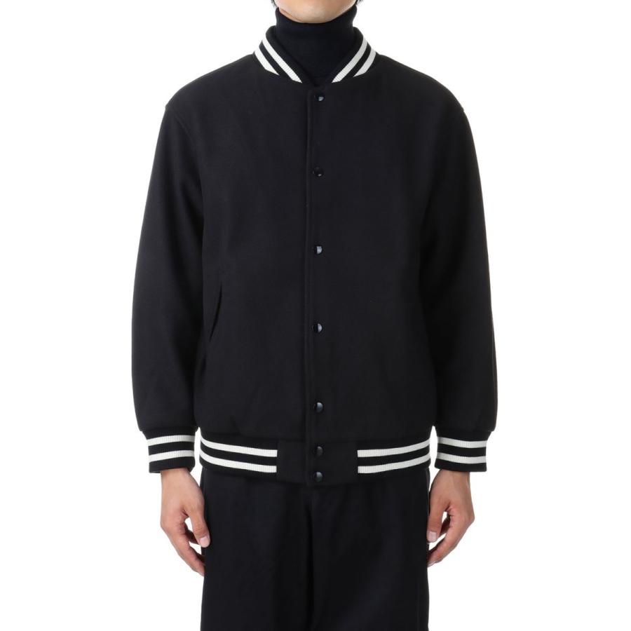 【P5倍 / SALE】Light Varsity Jacket - Black x Black (SK23101) SKOOKUM(スクーカム) | 