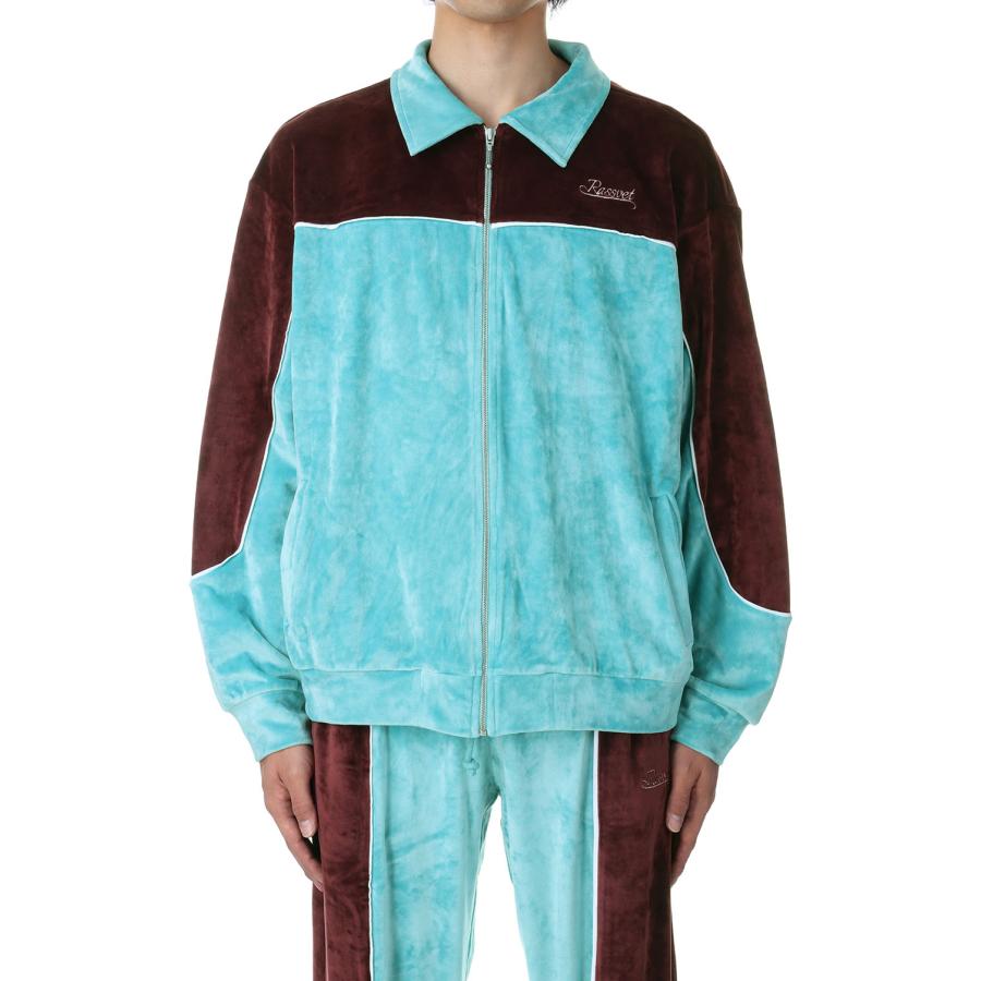 【P5倍 / SALE】MEN VELOURS SPORTS JACKET KNIT(PACC13J004)-BLUE- RASSVET(ラスベート) | 