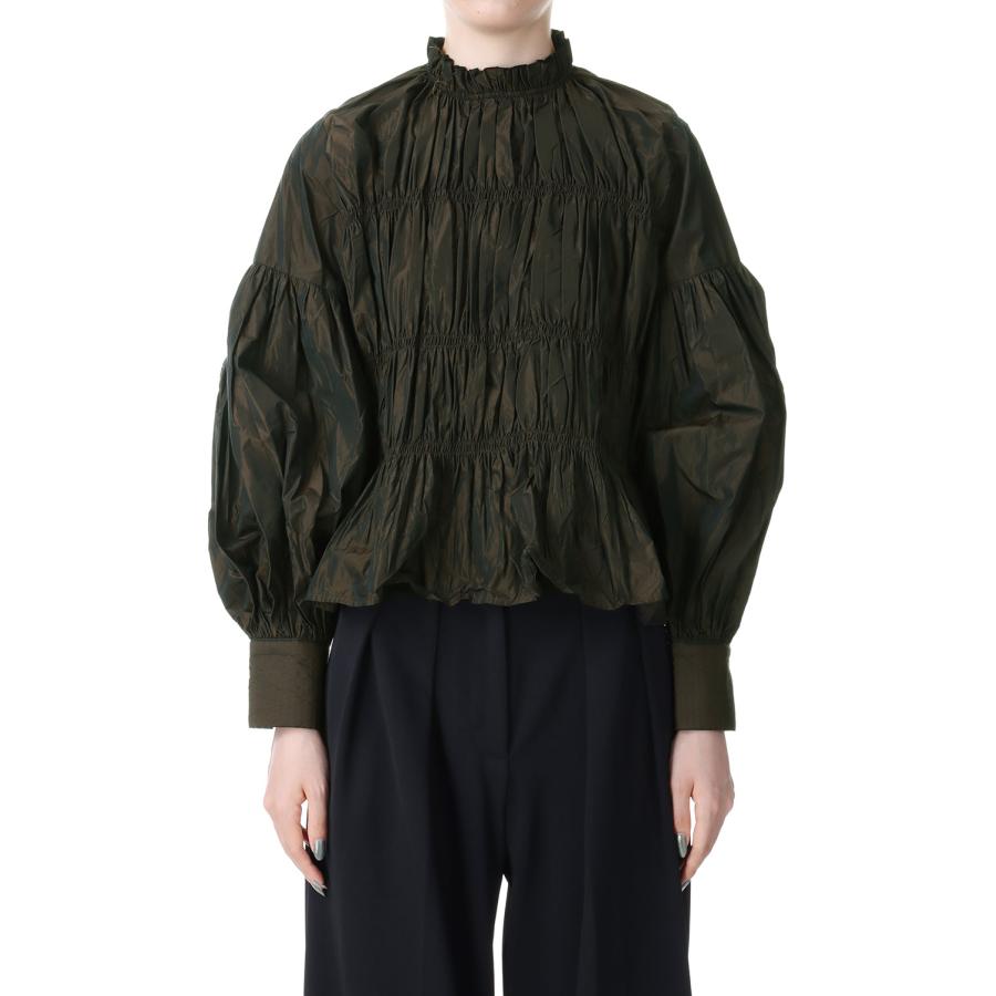 【SALE】TODAYFUL トゥデイフル  Chambray Shirring Blouse -DARK BROWN (12320411) | TODAYFUL