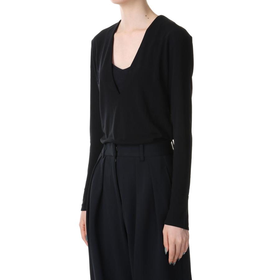 【SALE】TODAYFUL トゥデイフル Vneck Slit Bodysuit -BLACK (12320606) | TODAYFUL | 01