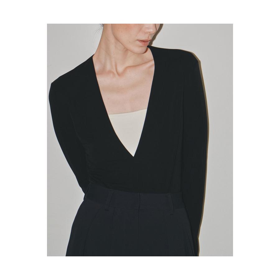 TODAYFUL 【SALE】TODAYFUL トゥデイフル Vneck Slit Bodysuit -BLACK