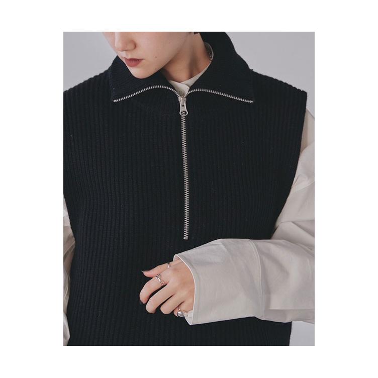 【SALE】TODAYFUL トゥデイフル Halfzip Knit Vest -BLACK (12320509) | TODAYFUL | 10