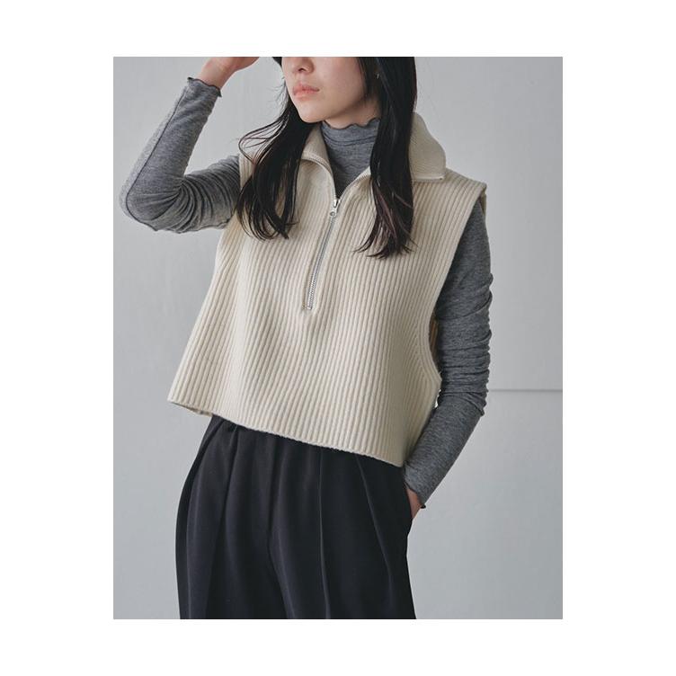【SALE】TODAYFUL トゥデイフル Halfzip Knit Vest -ECRU (12320509) | TODAYFUL | 12