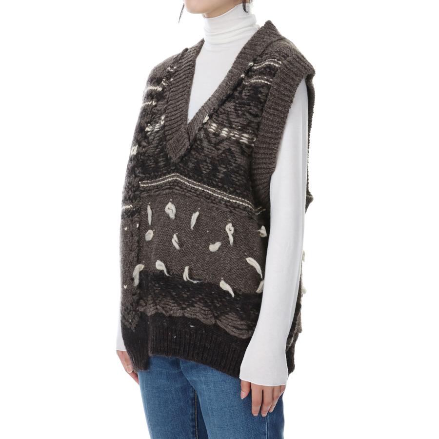 【P5倍 / SALE】3G OVERSIZED CANADIAN SWEATER VEST -BROWN(23WKN-#917S) Jane Smith(ジェーンスミス) |  | 01