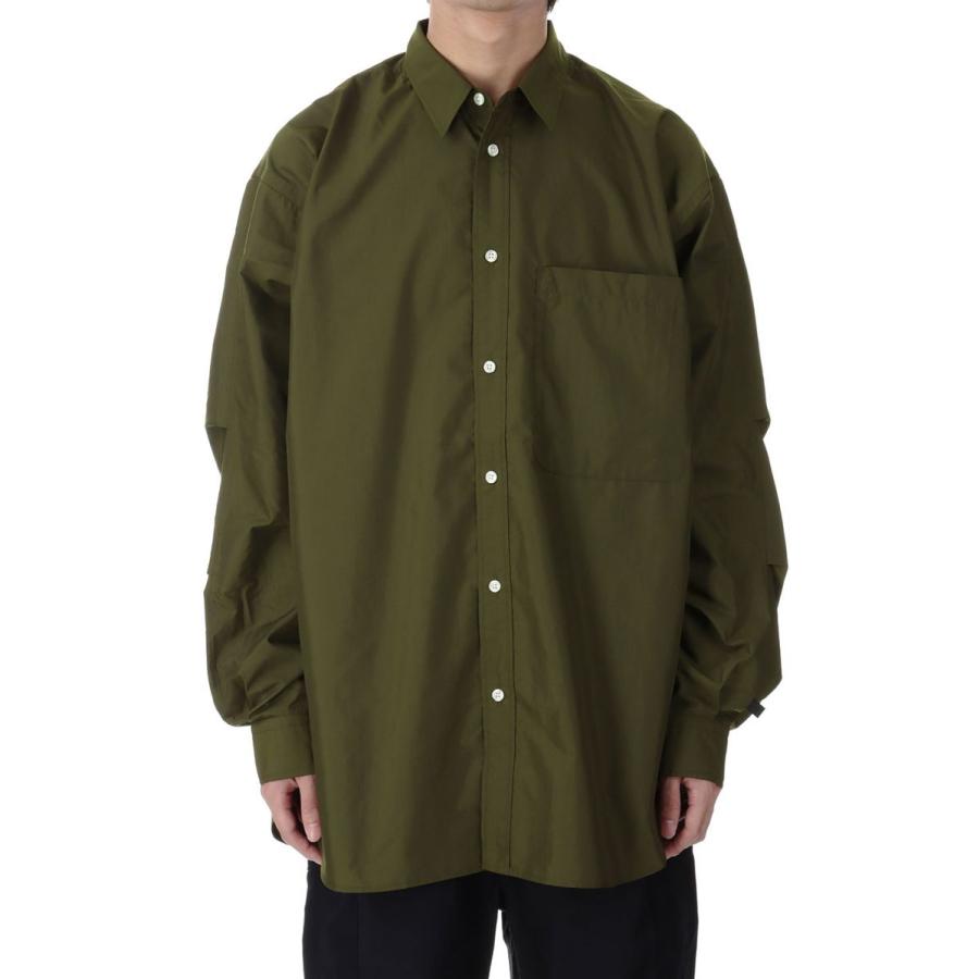 DAIWA PIER39 TECH REGULAR COLLAR SHIRTS L/S - MILITARY OLIVE (BE 