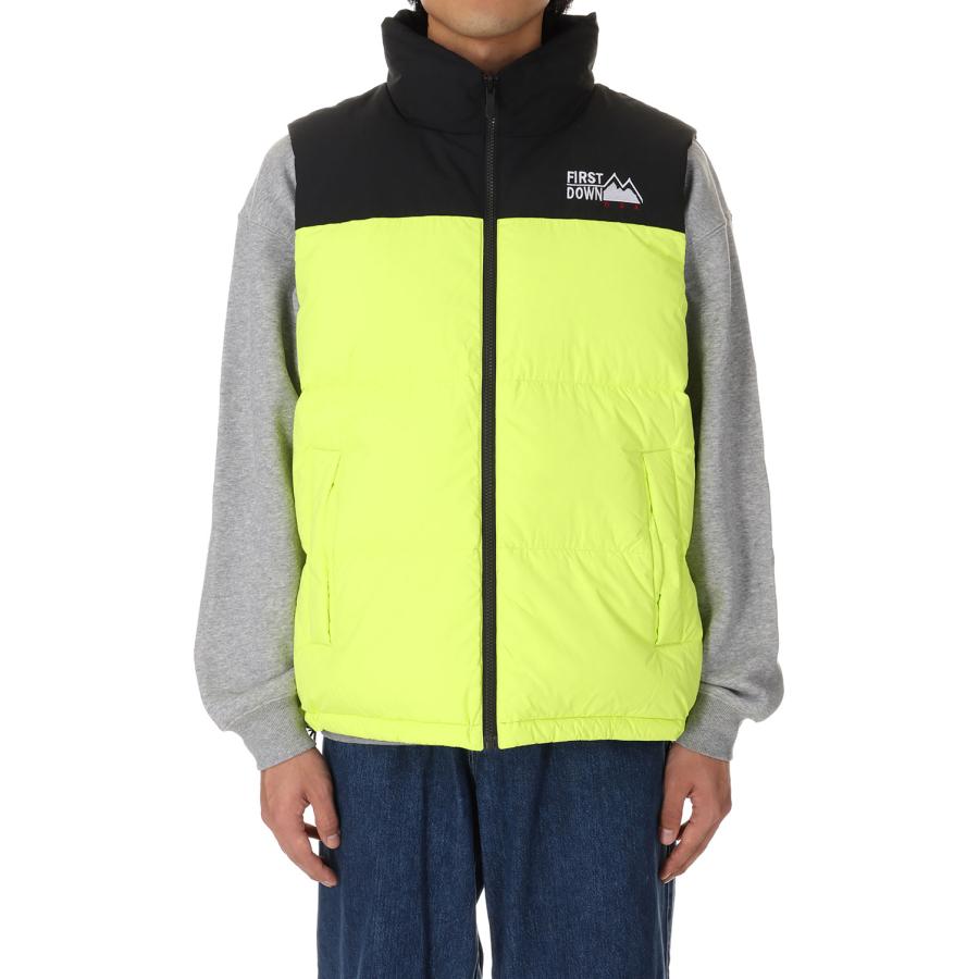 【P5倍 / SALE】BUBBLE DOWN VEST MICROFT? -YELLOW(F542002) [BP] First Down -Men-(ファースト・ダウン)First Down | FIRST DOWN