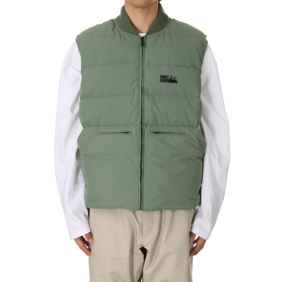 【P5倍】RIB DOWN VEST DICROS? MAURI -KHAKI(F542007) [BP] First Down -Men-(ファースト・ダウン)First Down | FIRST DOWN