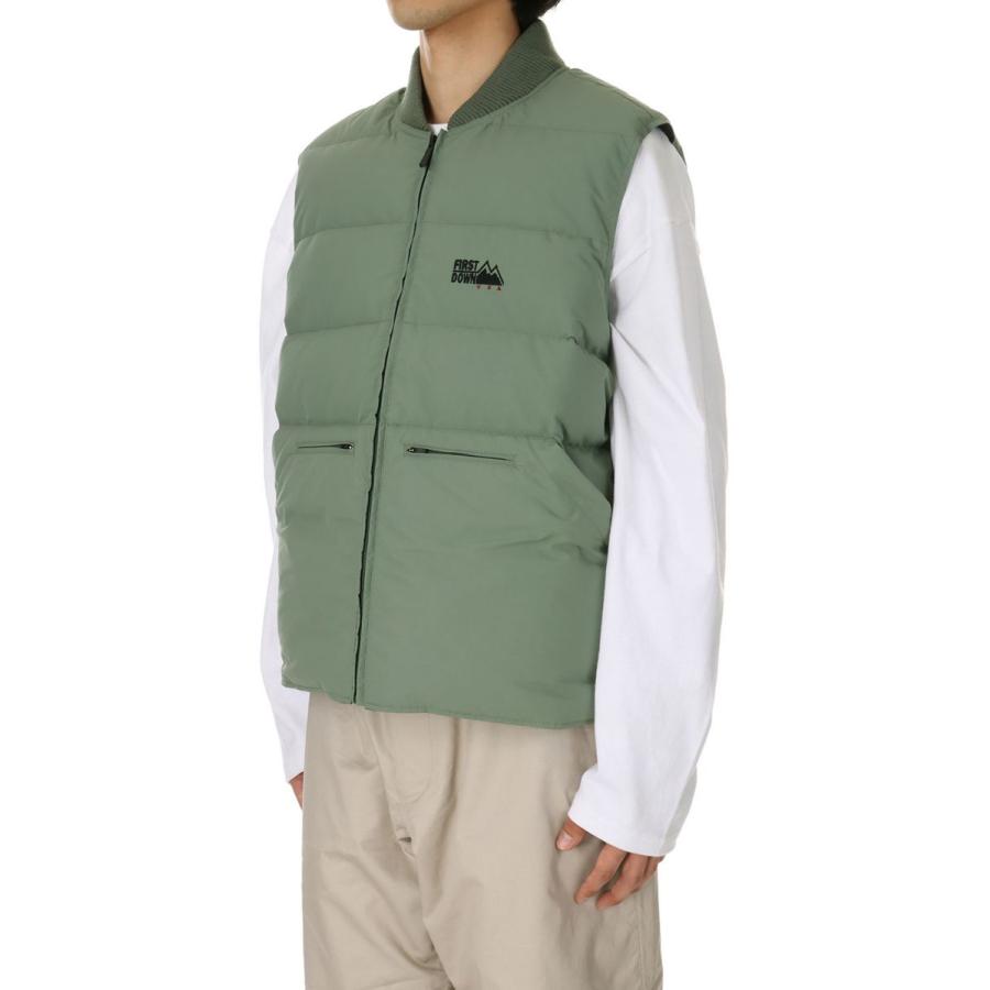 【P5倍】RIB DOWN VEST DICROS? MAURI -KHAKI(F542007) [BP] First Down -Men-(ファースト・ダウン)First Down | FIRST DOWN | 01