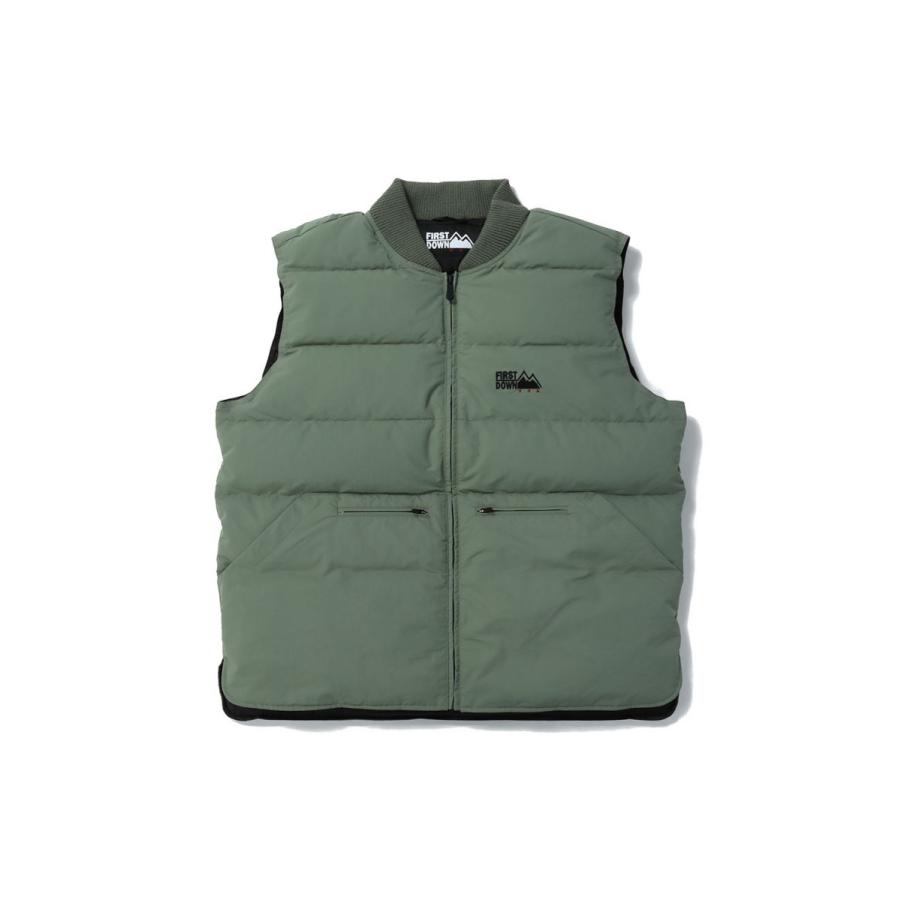 【P5倍】RIB DOWN VEST DICROS? MAURI -KHAKI(F542007) [BP] First Down -Men-(ファースト・ダウン)First Down | FIRST DOWN | 07