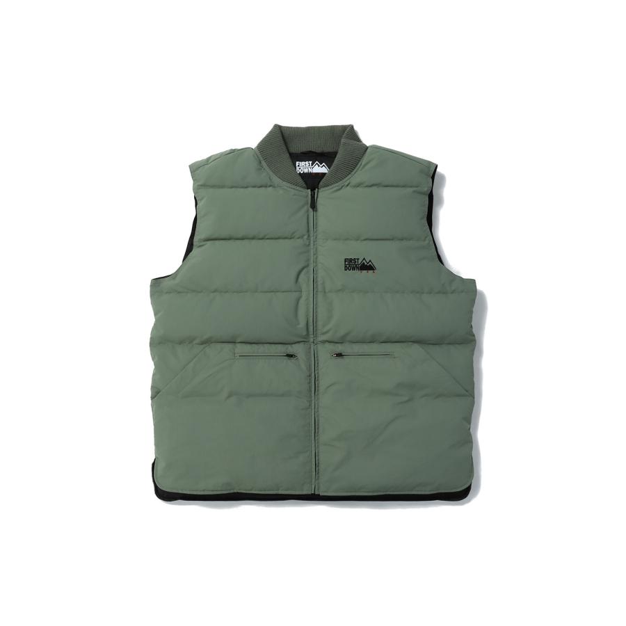 【P5倍 / SALE】RIB DOWN VEST DICROS? MAURI -KHAKI(F542007) [BP] First Down -Men-(ファースト・ダウン)First Down | FIRST DOWN | 07