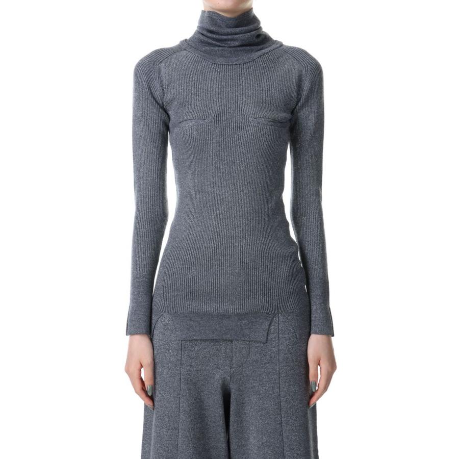【P5倍 / SALE】Lame Turtleneck Rib PO-SILVER(23AW-7-N) Jun Mikami(ジュンミカミ) | JUN MIKAMI