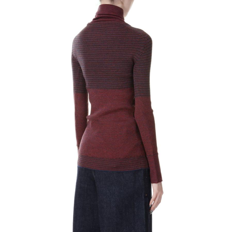 【P5倍 / SALE】Border Lame Turtleneck Rib-RED(23AW-8-N) Jun Mikami(ジュンミカミ) | JUN MIKAMI | 02
