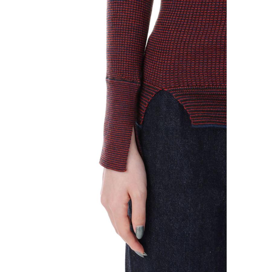 【P5倍 / SALE】Border Lame Turtleneck Rib-RED(23AW-8-N) Jun Mikami(ジュンミカミ) | JUN MIKAMI | 04