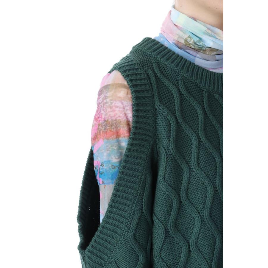 Cotton Cable Open Shoulder Pullover-Trekking Green(K1921) GANNI(ガニー) | GANNI | 03
