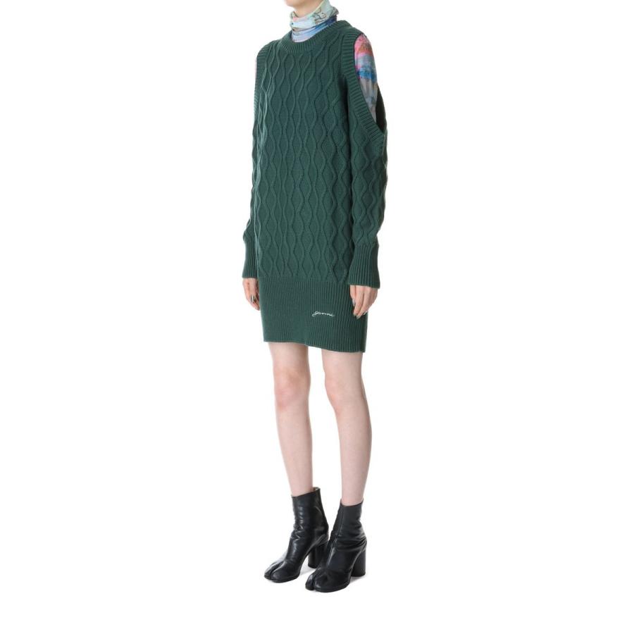 Cotton Cable Open Shoulder Pullover-Trekking Green(K1921) GANNI(ガニー) | GANNI | 06