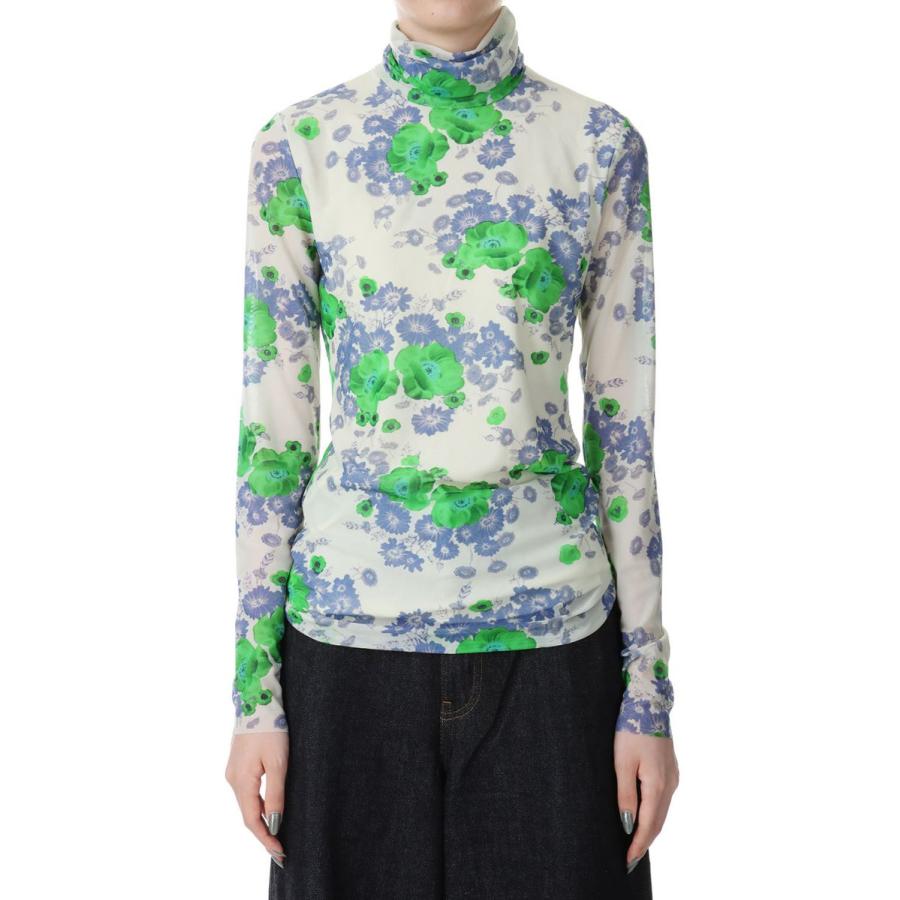 Printed Mesh Long Sleeve Rollneck-Egret(T3496) GANNI(ガニー) | GANNI | 01