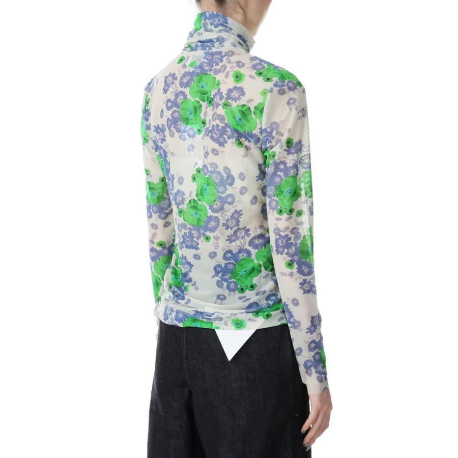 Printed Mesh Long Sleeve Rollneck-Egret(T3496) GANNI(ガニー) | GANNI | 03