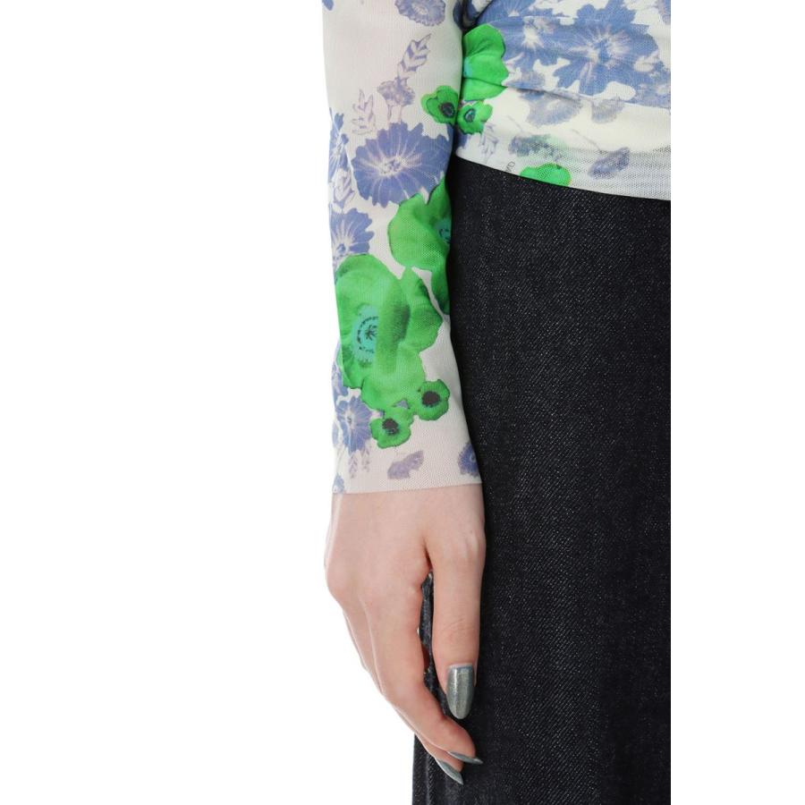 Printed Mesh Long Sleeve Rollneck-Egret(T3496) GANNI(ガニー) | GANNI | 05