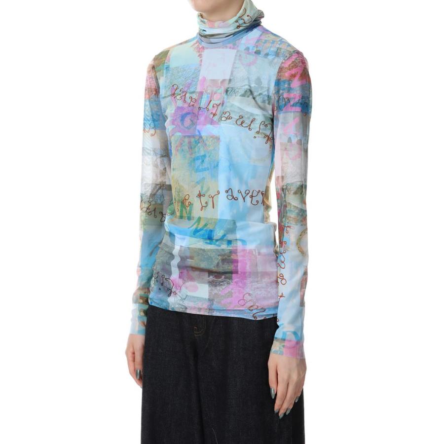 Printed Mesh Long Sleeve Rollneck-Wild Orchid(T3594) GANNI(ガニー) | GANNI | 02