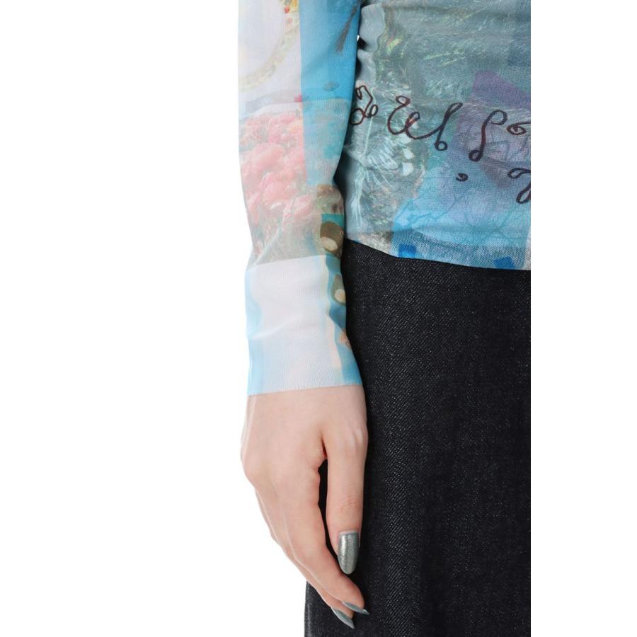 Printed Mesh Long Sleeve Rollneck-Wild Orchid(T3594) GANNI(ガニー) | GANNI | 05