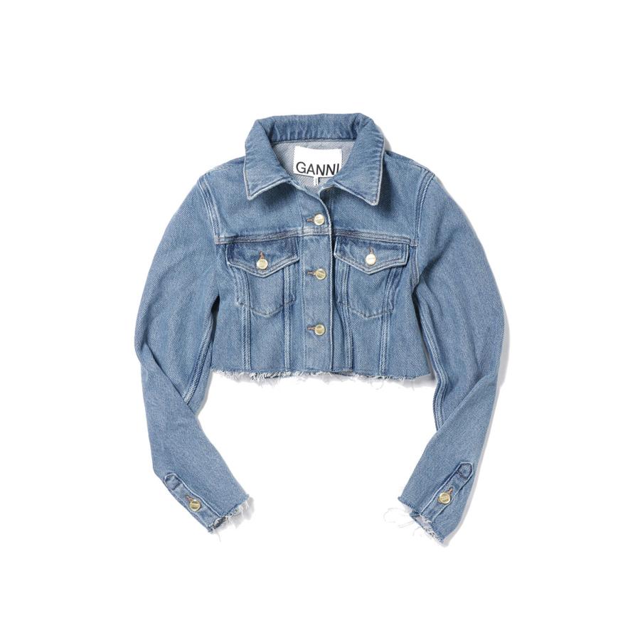 【P5倍 / SALE】One size 3 38 Heavy Denim Cropped Trucker Jacket-Light Blue Stone(J1287) GANNI(ガニー) | GANNI | 08
