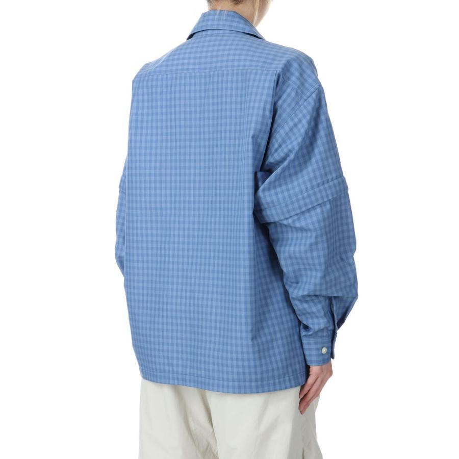 W’s TECH SPORTS OPEN COLLAR SHIRT L/S MINI PLAIDS-D.BLUE CHECK(BE-90024L) DAIWA PIER39 -Women-(ダイワ ピア 39) | DAIWA PIER39 | 02
