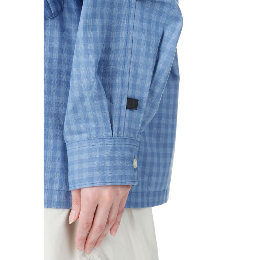 W’s TECH SPORTS OPEN COLLAR SHIRT L/S MINI PLAIDS-D.BLUE CHECK(BE-90024L) DAIWA PIER39 -Women-(ダイワ ピア 39) | DAIWA PIER39 | 05