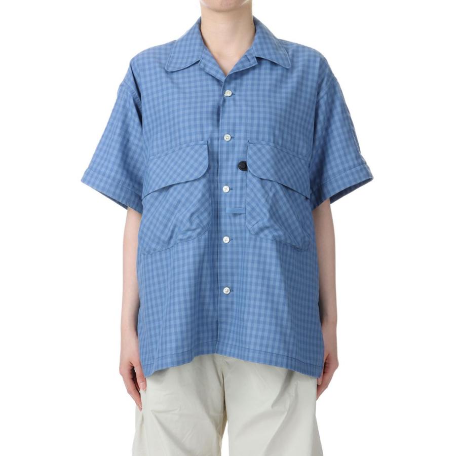 W’s TECH SPORTS OPEN COLLAR SHIRT L/S MINI PLAIDS-D.BLUE CHECK(BE-90024L) DAIWA PIER39 -Women-(ダイワ ピア 39) | DAIWA PIER39 | 06