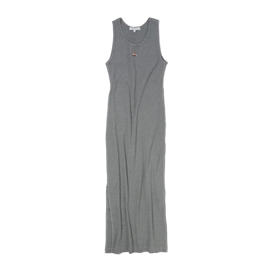 BABY FOX RIBBED TANK DRESS - MEDIUM GREY MELANGE(MW01602KJ0125) Maison Kitsune -Women-(メゾンキツネ) |  | 05