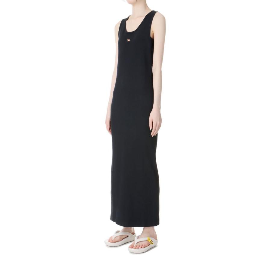 BABY FOX RIBBED TANK DRESS - BLACK(MW01602KJ0125) Maison Kitsune -Women-(メゾンキツネ) |  | 01