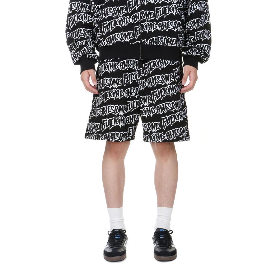 【P5倍 / SALE】AOP Stamp Sweat Shorts / Black-White Fucking Awesome(ファッキンオーサム) | 