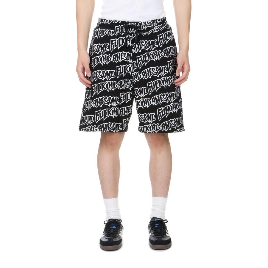 【P5倍 / SALE】AOP Stamp Sweat Shorts / Black-White Fucking Awesome(ファッキンオーサム) |  | 01