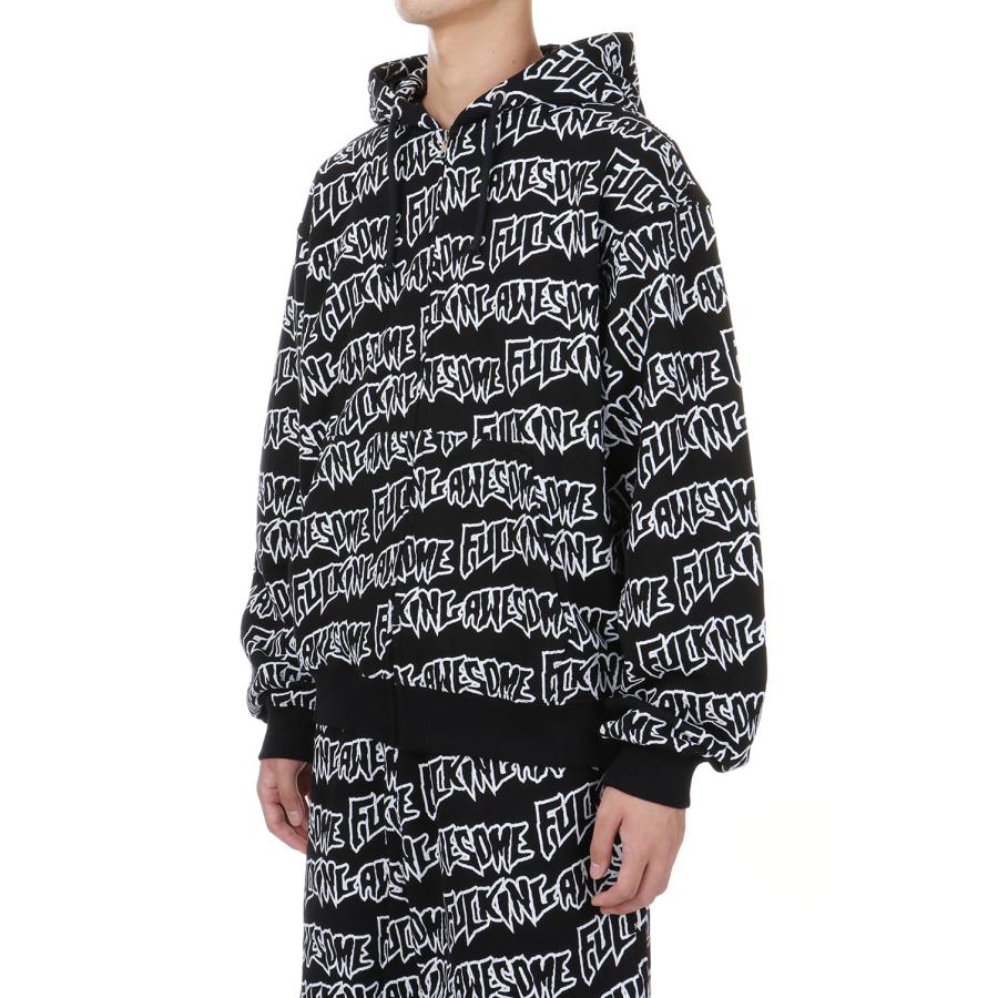 【P5倍 / SALE】AOP Stamp Zipped Hoodie / Black-White Fucking Awesome(ファッキンオーサム) |  | 01