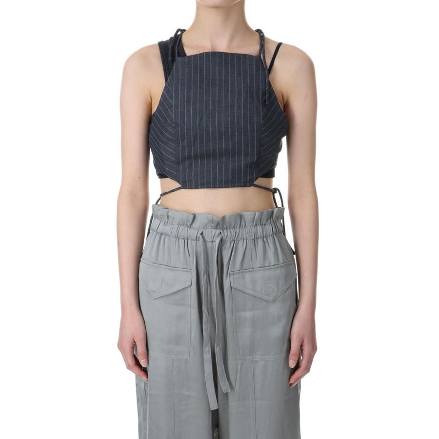 【P5倍 / SALE】Stretch Stripe String Top-GRAY PINSTRIPE(F8672) GANNI(ガニー) | GANNI