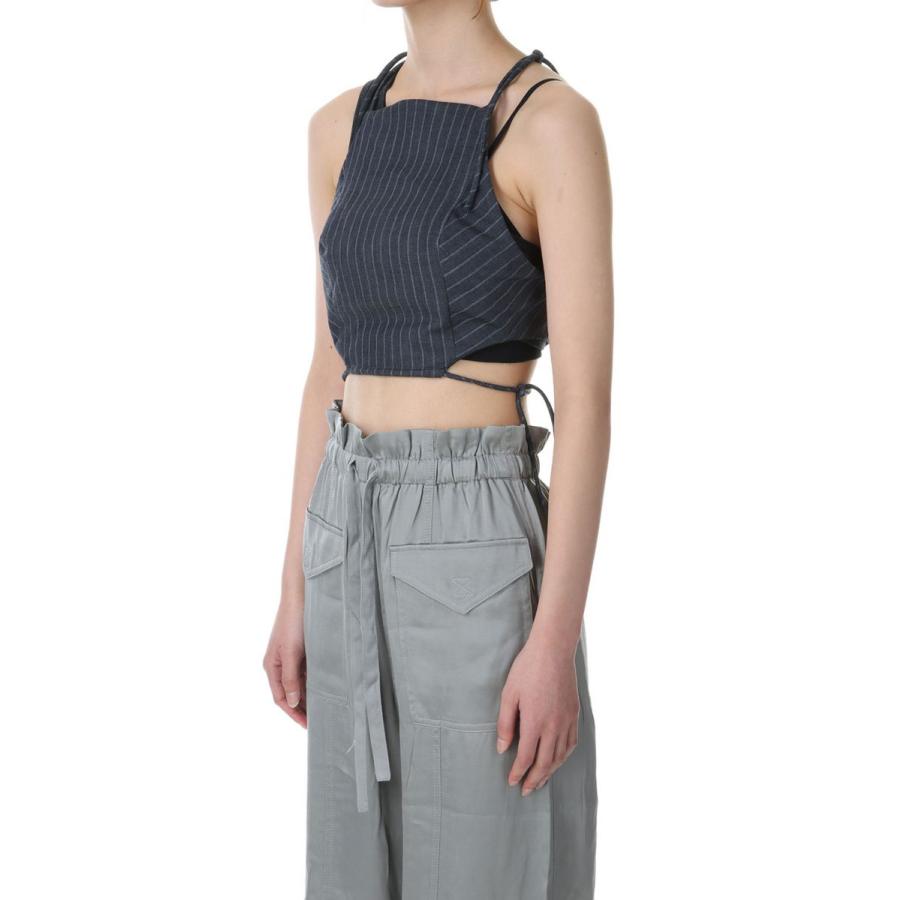 【P5倍 / SALE】Stretch Stripe String Top-GRAY PINSTRIPE(F8672) GANNI(ガニー) | GANNI | 01