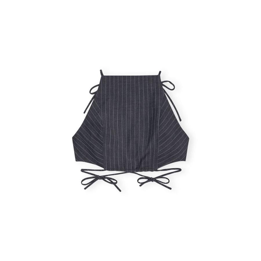 【P5倍 / SALE】Stretch Stripe String Top-GRAY PINSTRIPE(F8672) GANNI(ガニー) | GANNI | 05