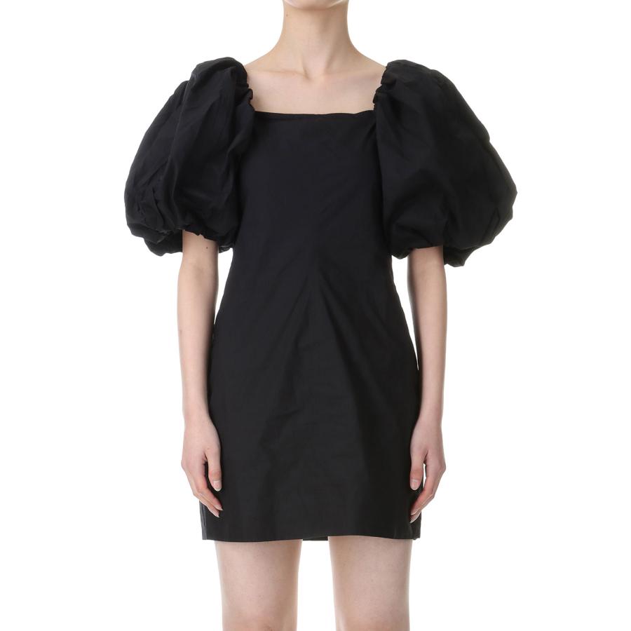 【P5倍 / SALE】Cotton Poplin Twisted Sleeve Mini Dress-BLACK(F8827) GANNI(ガニー) | GANNI